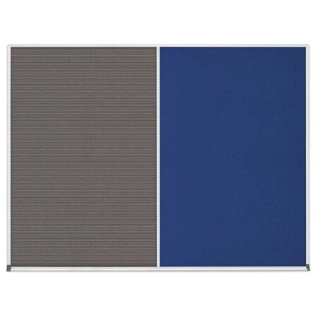 United Visual Products Triple Door Radius Corkboard, 96"x48", Bla, UV7006RC-BLACK-AMETHY UV7006RC-BLACK-AMETHY